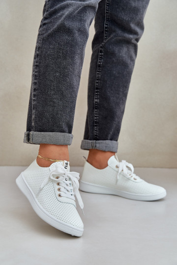 Dámske prelamované šnurovacie tenisky slonovina Carinel