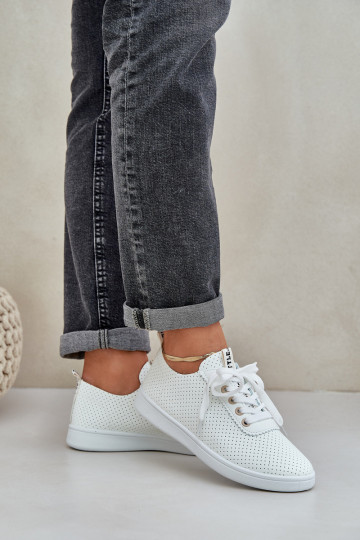 Dámske prelamované šnurovacie tenisky slonovina Carinel 2