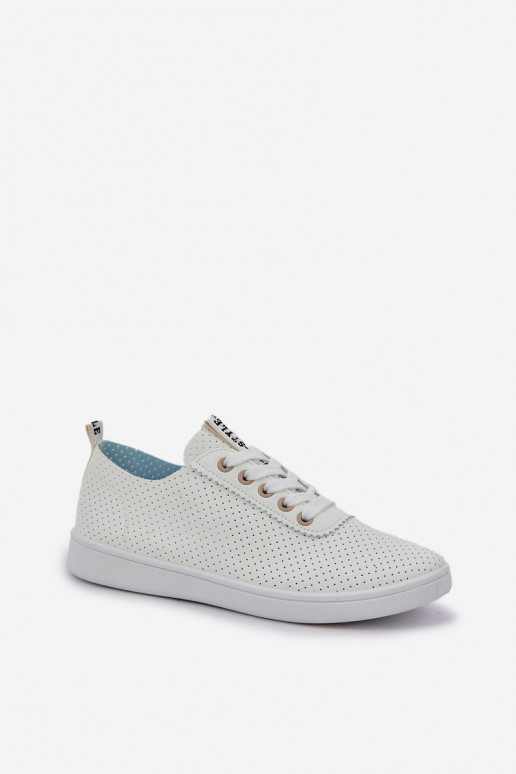 Dámske prelamované šnurovacie tenisky slonovina Carinel