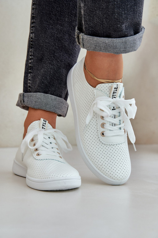 Dámske prelamované šnurovacie tenisky slonovina Carinel
