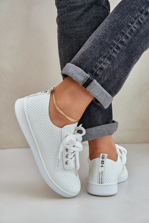 Dámske prelamované šnurovacie tenisky slonovina Carinel