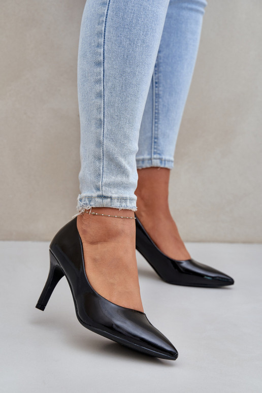 štekle Z s lakovým efektomj Eko Skóry čierna Sanalitia štekle Z s lakovým efektomj Eko Skóry čierna Sanalitia