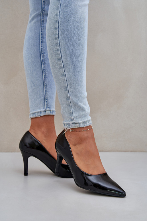 štekle Z s lakovým efektomj Eko Skóry čierna Sanalitia štekle Z s lakovým efektomj Eko Skóry čierna Sanalitia