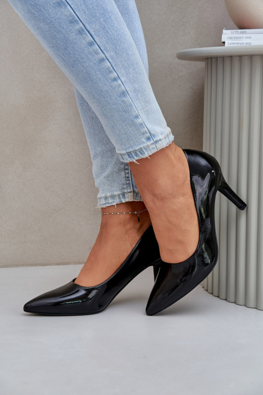 štekle Z s lakovým efektomj Eko Skóry čierna Sanalitia štekle Z s lakovým efektomj Eko Skóry čierna Sanalitia