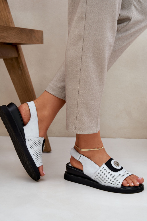 Dámske sandále s platformou strieborná farba Isnnoria