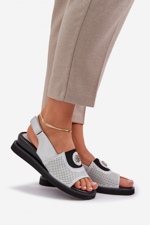 Dámske sandále s platformou strieborná farba Isnnoria