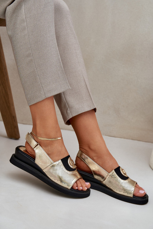Dámske sandále s platformou zlatej farby Isnnoria