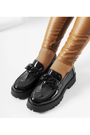 Čierne lakované topánky s... 2