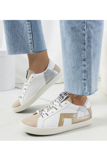 Amaal biele lesklé tenisky