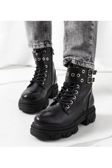 Čierne členkové čižmy s...