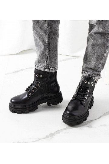 Čierne členkové čižmy s... 2