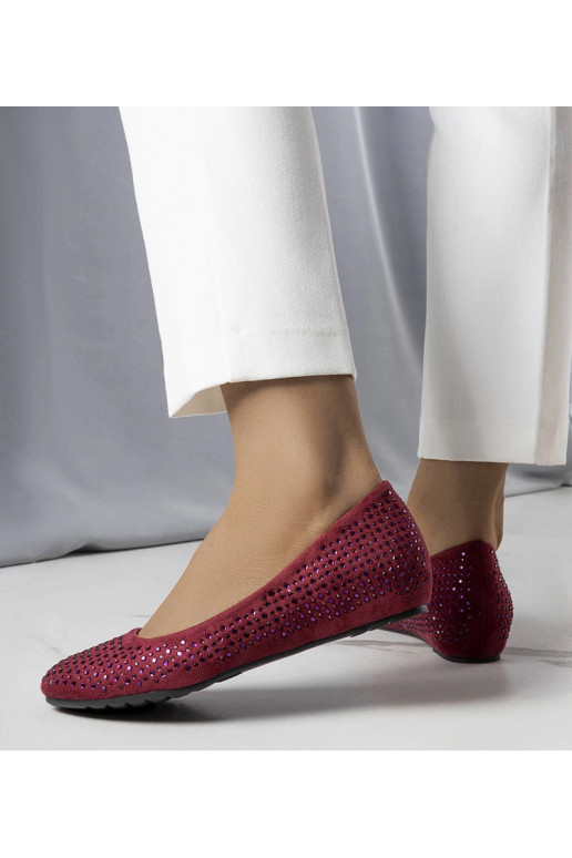 Bordové balerínky s prekrytým klinom...