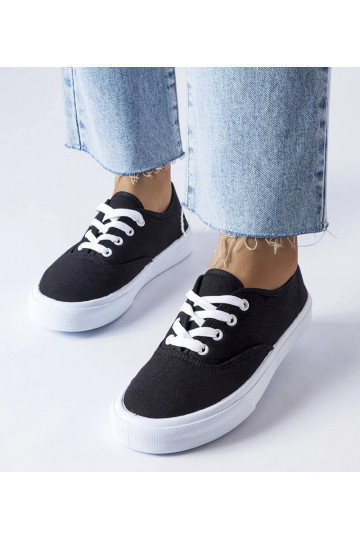 Čierne látkové tenisky Fantina