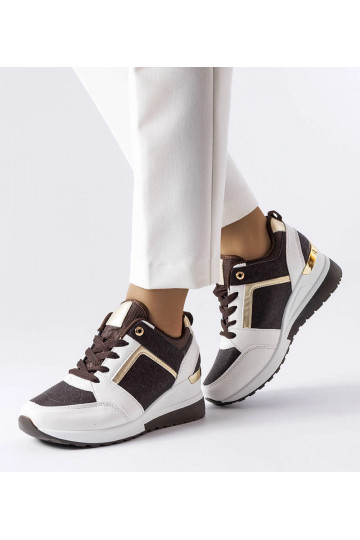 Hnedo-biele tenisky Desche...