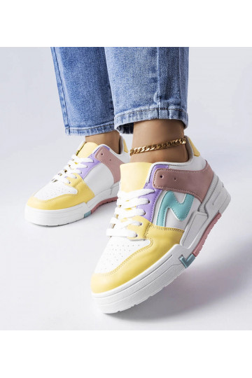 Ružovo-žlté topánky s...