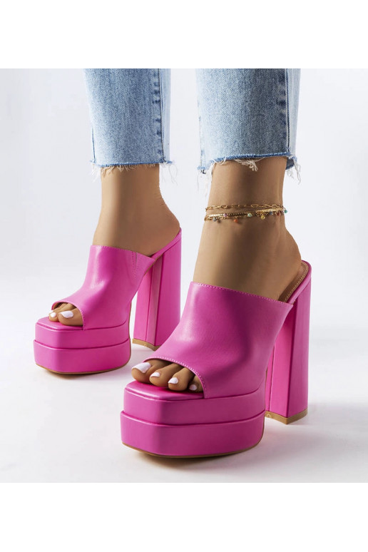 Ružové šľapky Mertzon na vysokom...