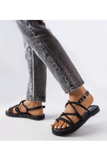 Čierne tkané sandále Burwell