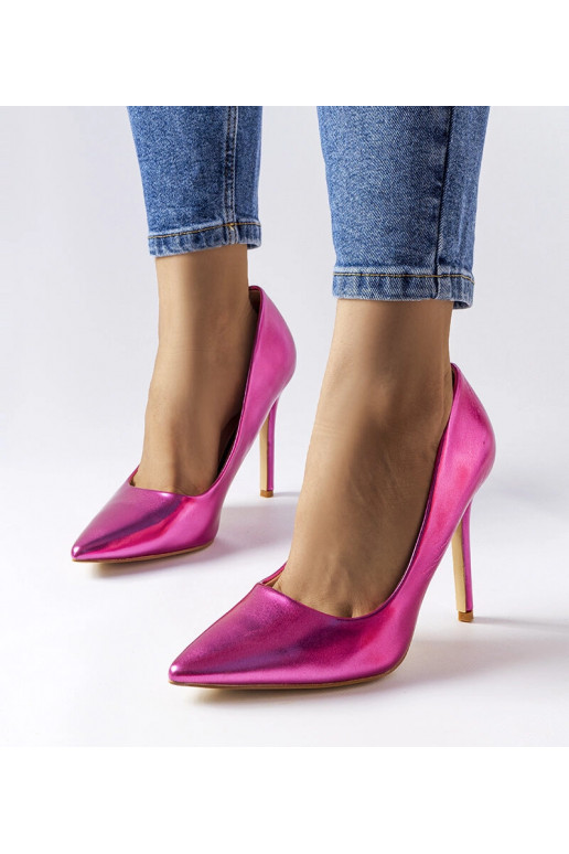 Tmavoružové metalické vysoké podpätky...