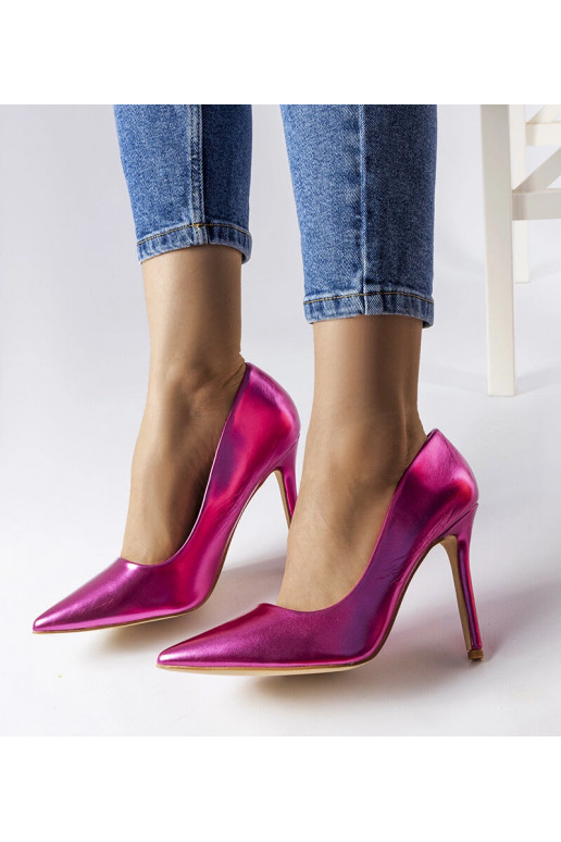 Tmavoružové metalické vysoké podpätky...