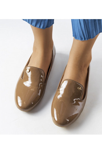 Hnedé lakované topánky Lang 2