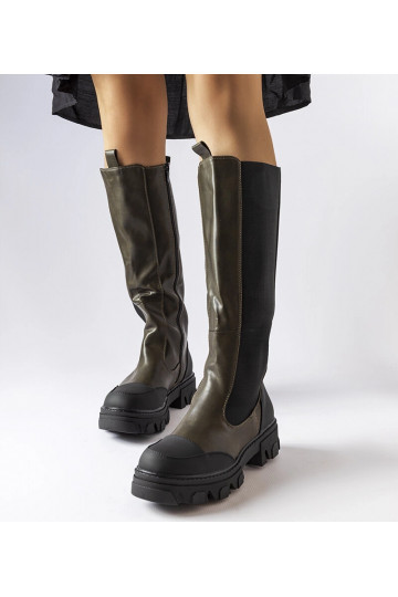 Pasquale zelené vysoké čižmy