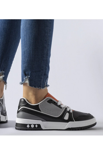 Čierne topánky s oranžovým... 2