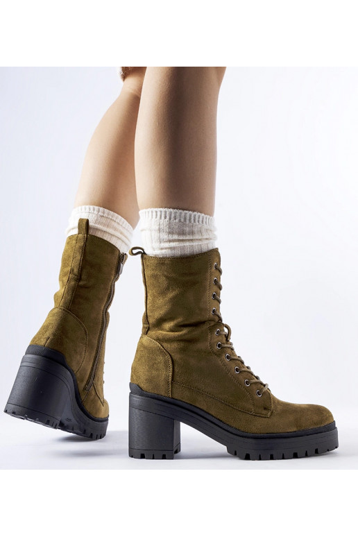 Zelené zateplené členkové čižmy na...