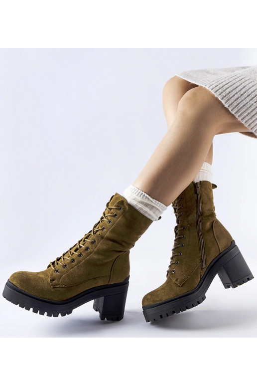 Zelené zateplené členkové čižmy na...