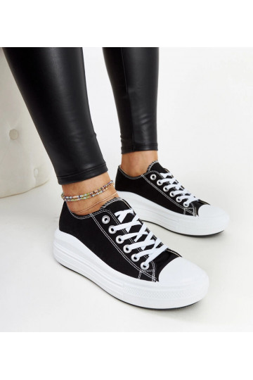 Čierne tenisky na hrubej...