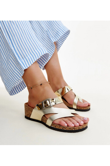 Zlaté kovové sandále Donata... 2