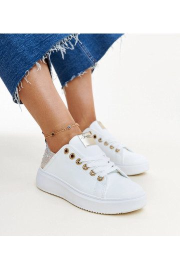 Bielo-béžové tenisky so... 2