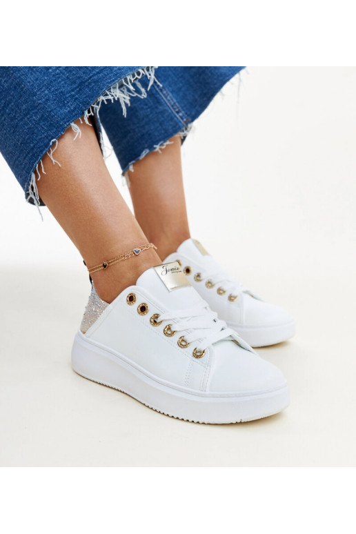 Bielo-béžové tenisky so zirkónmi...