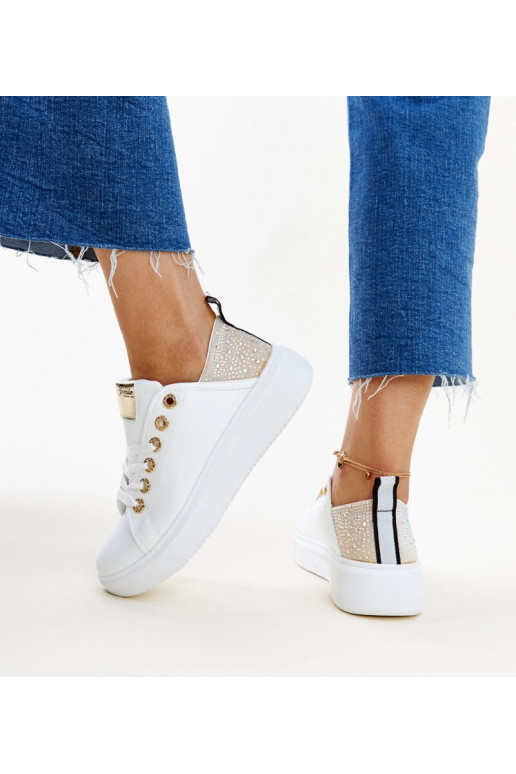 Bielo-béžové tenisky so zirkónmi...