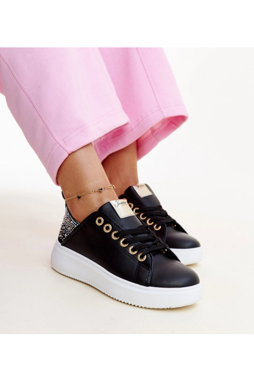 Čierne tenisky so zirkónmi Antonietta