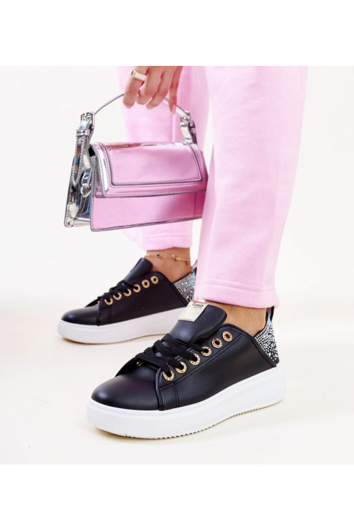 Čierne tenisky so zirkónmi Antonietta