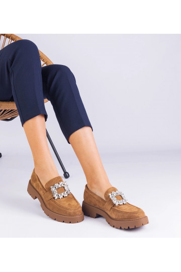 Hnedé dámske mokasíny z eko...