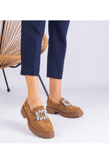 Hnedé dámske mokasíny z eko... 2