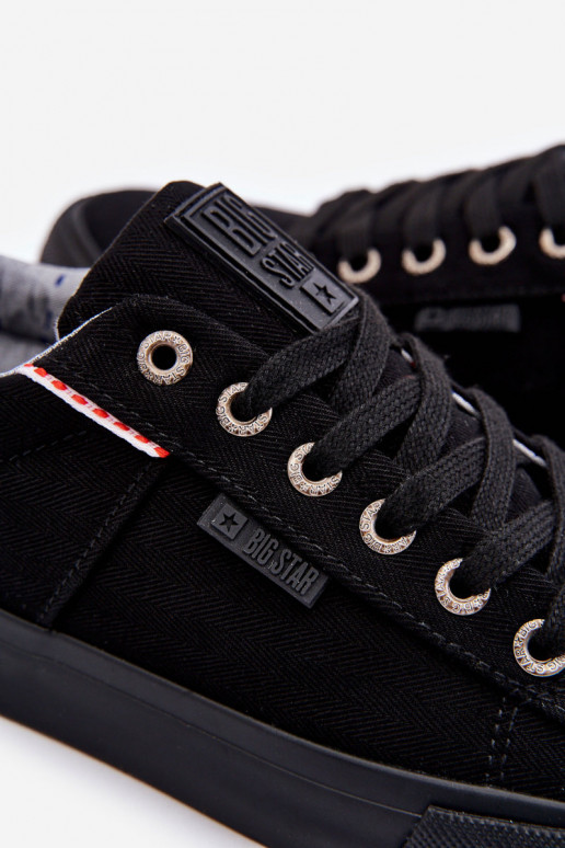 Nízka pre mužov materiál bežná obuv Big Star KK174002 čierna