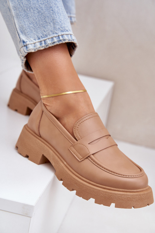 dámske mokasíny z eko kože béžová Sendall