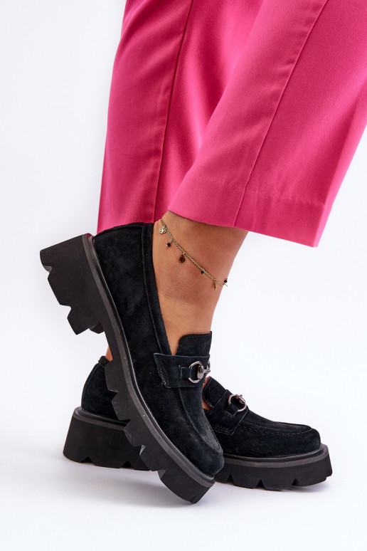 Dámske mokasíny zo zamše v čiernej... Dámske mokasíny zo zamše v čiernej...