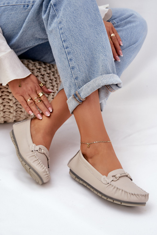 rovná sa Kožené Mokasíny s ozdobami S.Barski LR51-547 béžová rovná sa Kožené Mokasíny s ozdobami S.Barski LR51-547 béžová