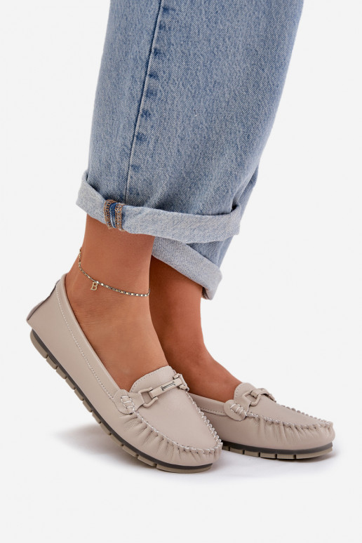 rovná sa Kožené Mokasíny s ozdobami S.Barski LR51-547 béžová rovná sa Kožené Mokasíny s ozdobami S.Barski LR51-547 béžová