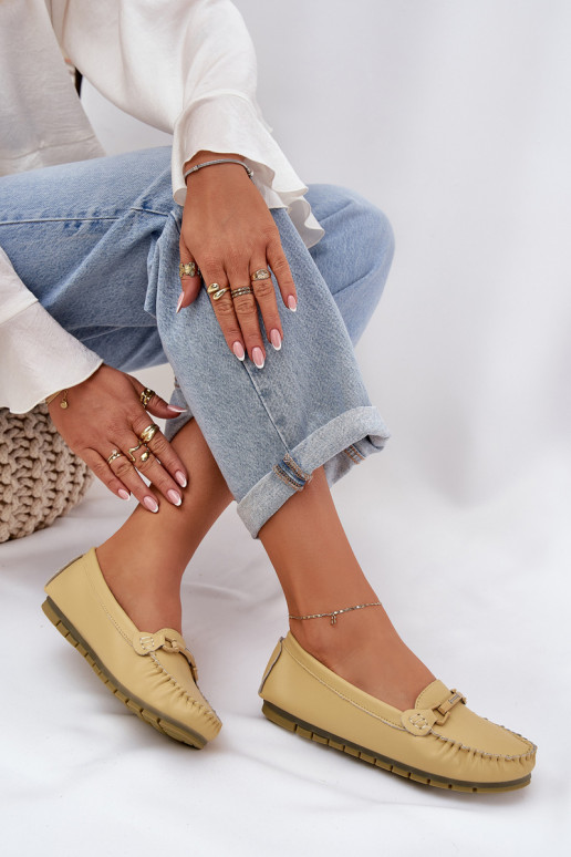 rovná sa Kožené Mokasíny s ozdobami S.Barski LR51-547 žltá rovná sa Kožené Mokasíny s ozdobami S.Barski LR51-547 žltá