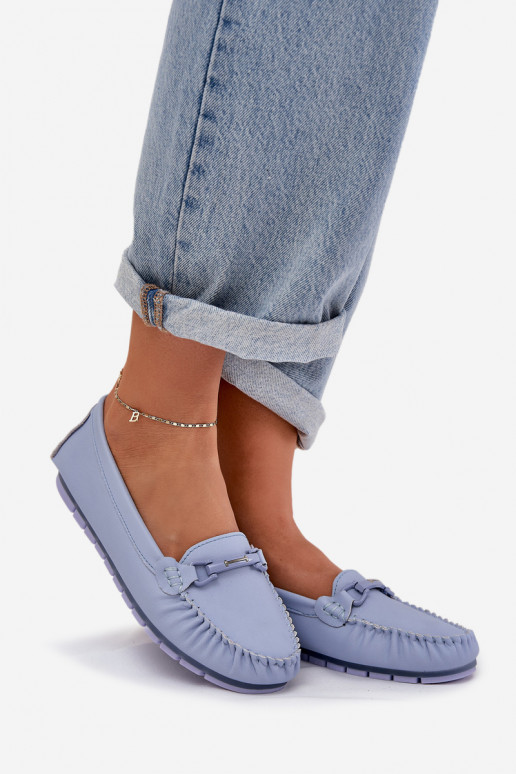 rovná sa Kožené Mokasíny s ozdobami S.Barski LR51-547 Modrá rovná sa Kožené Mokasíny s ozdobami S.Barski LR51-547 Modrá