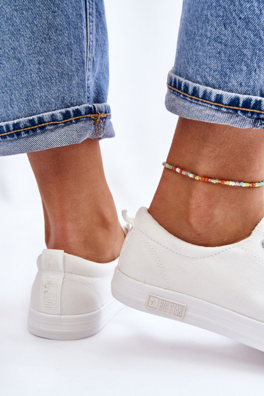 Dámske Hladký ploché tenisky Big Star LL274058 biela farba