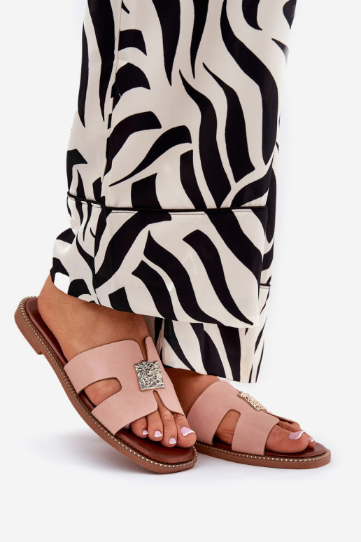 rovná sa Papuče S výrezmi A Dekorácia Ružová Bohalis