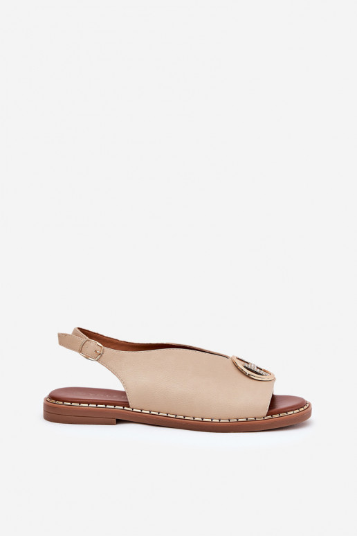 rovná sa Elegantný štýl sandále s ozdobami béžová Iseliria