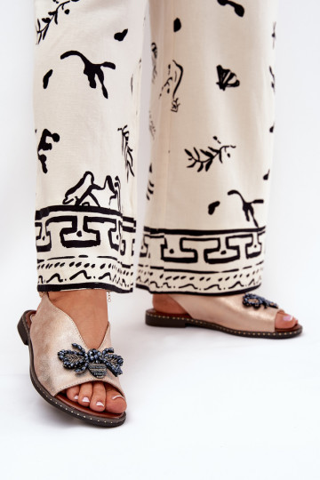 s leskom Dámske sandále s ozdobami rovná sa farba ružového zlata Russona