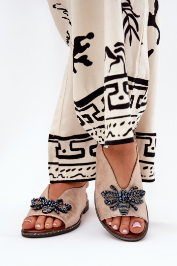 s leskom Dámske sandále s ozdobami rovná sa farba ružového zlata Russona 2