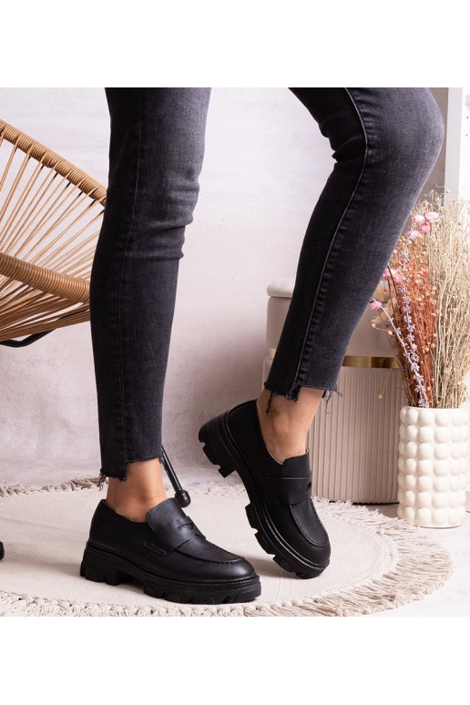 Čierne poltopánky z eko kože Kirna